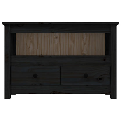 vidaXL TV Cabinet Black 79x35x52 cm Solid Wood Pine
