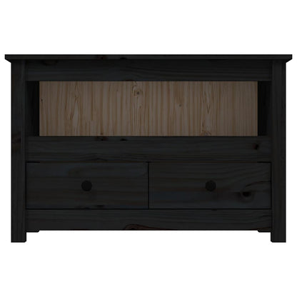 vidaXL TV Cabinet Black 79x35x52 cm Solid Wood Pine