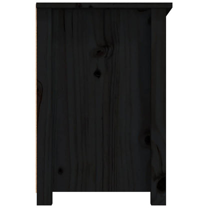 vidaXL TV Cabinet Black 79x35x52 cm Solid Wood Pine
