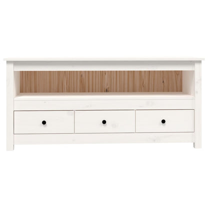vidaXL TV Cabinet White 114x35x52 cm Solid Wood Pine