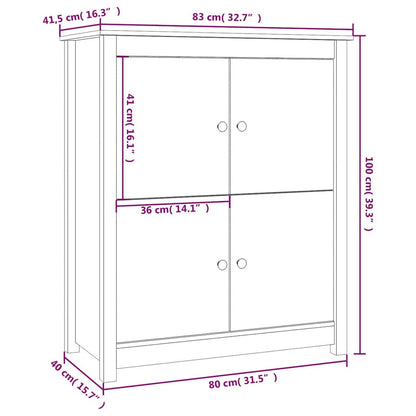 vidaXL Sideboard White 83x41,5x100 cm Solid Wood Pine