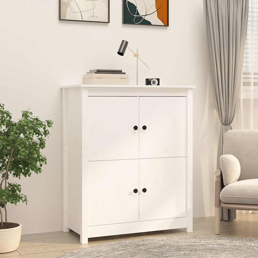 vidaXL Sideboard White 83x41,5x100 cm Solid Wood Pine