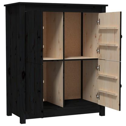 vidaXL Sideboard Black 83x41.5x100 cm Solid Wood Pine
