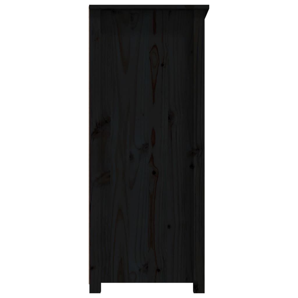 vidaXL Sideboard Black 83x41.5x100 cm Solid Wood Pine
