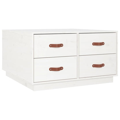 vidaXL Coffee Table White 80x80x45 cm Solid Wood Pine