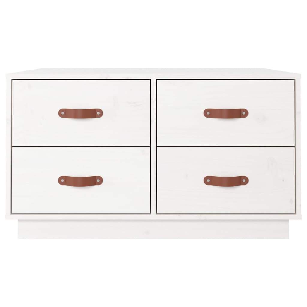 vidaXL Coffee Table White 80x80x45 cm Solid Wood Pine