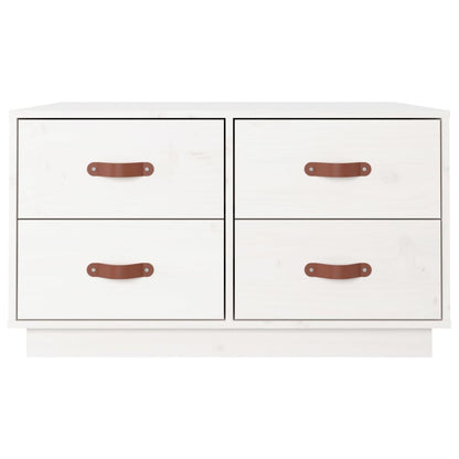 vidaXL Coffee Table White 80x80x45 cm Solid Wood Pine