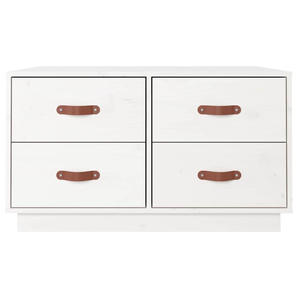 vidaXL Coffee Table White 80x80x45 cm Solid Wood Pine