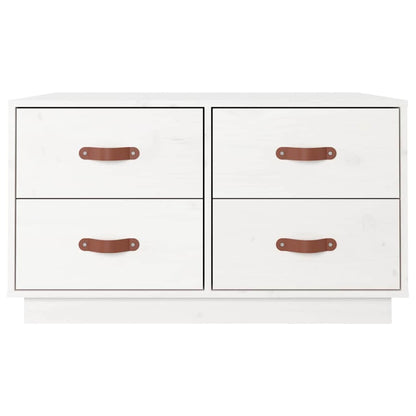 vidaXL Coffee Table White 80x80x45 cm Solid Wood Pine