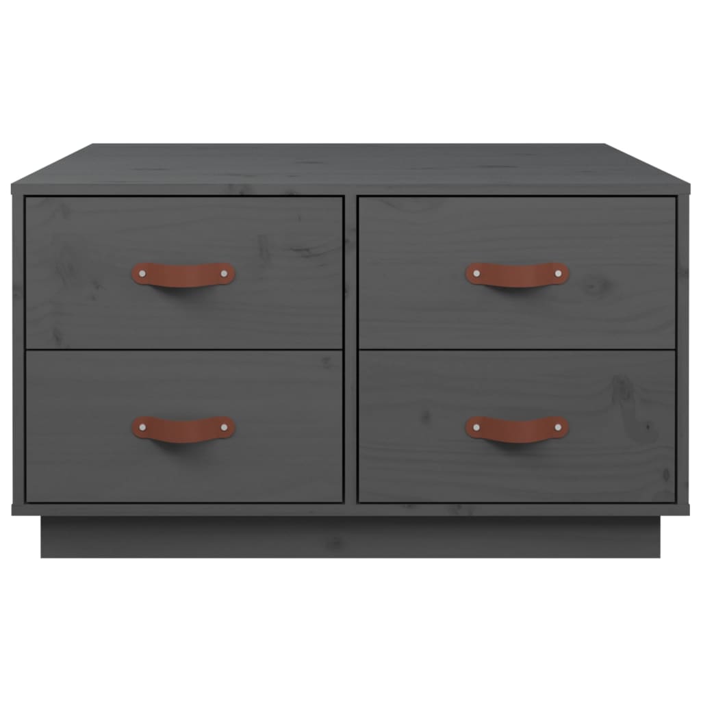 vidaXL Coffee Table Grey 80x80x45 cm Solid Wood Pine