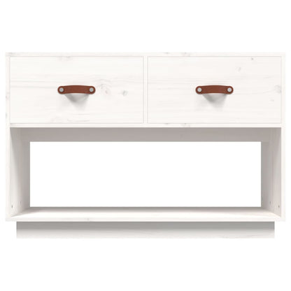 vidaXL TV Cabinet White 90x40x60 cm Solid Wood Pine