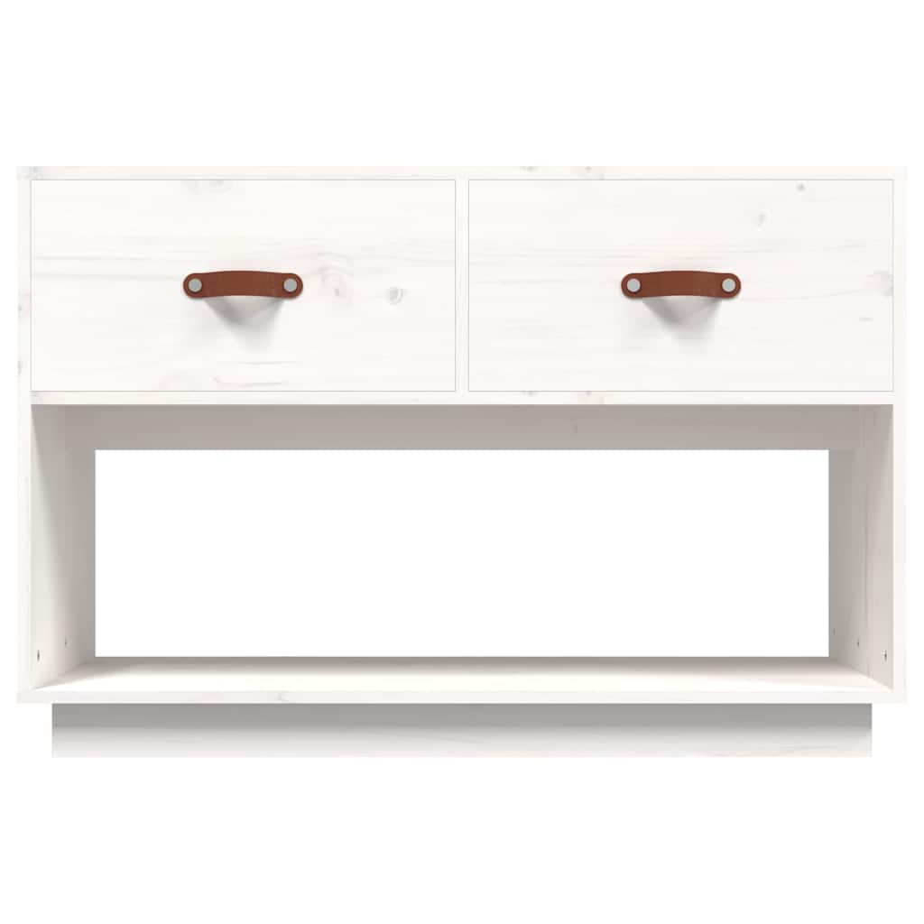 vidaXL TV Cabinet White 90x40x60 cm Solid Wood Pine
