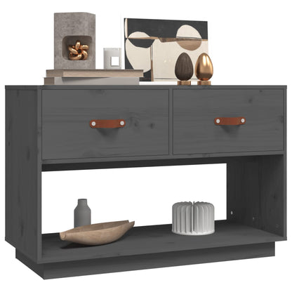 vidaXL TV Cabinet Grey 90x40x60 cm Solid Wood Pine