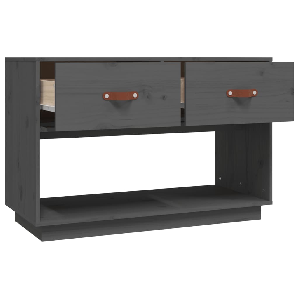 vidaXL TV Cabinet Grey 90x40x60 cm Solid Wood Pine