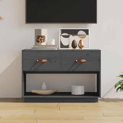 vidaXL TV Cabinet Grey 90x40x60 cm Solid Wood Pine
