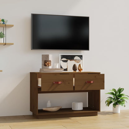 vidaXL TV Cabinet Honey Brown 90x40x60 cm Solid Wood Pine