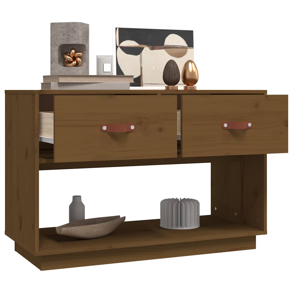 vidaXL TV Cabinet Honey Brown 90x40x60 cm Solid Wood Pine