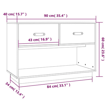 vidaXL TV Cabinet Honey Brown 90x40x60 cm Solid Wood Pine