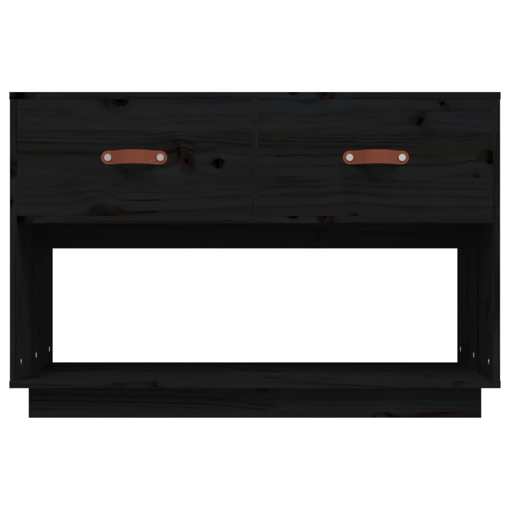 vidaXL TV Cabinet Black 90x40x60 cm Solid Wood Pine