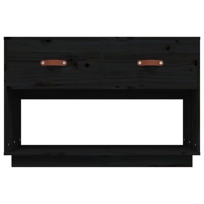vidaXL TV Cabinet Black 90x40x60 cm Solid Wood Pine