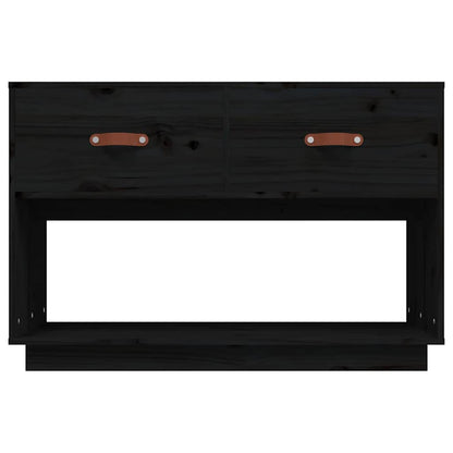 vidaXL TV Cabinet Black 90x40x60 cm Solid Wood Pine