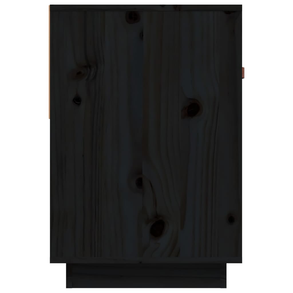 vidaXL TV Cabinet Black 90x40x60 cm Solid Wood Pine