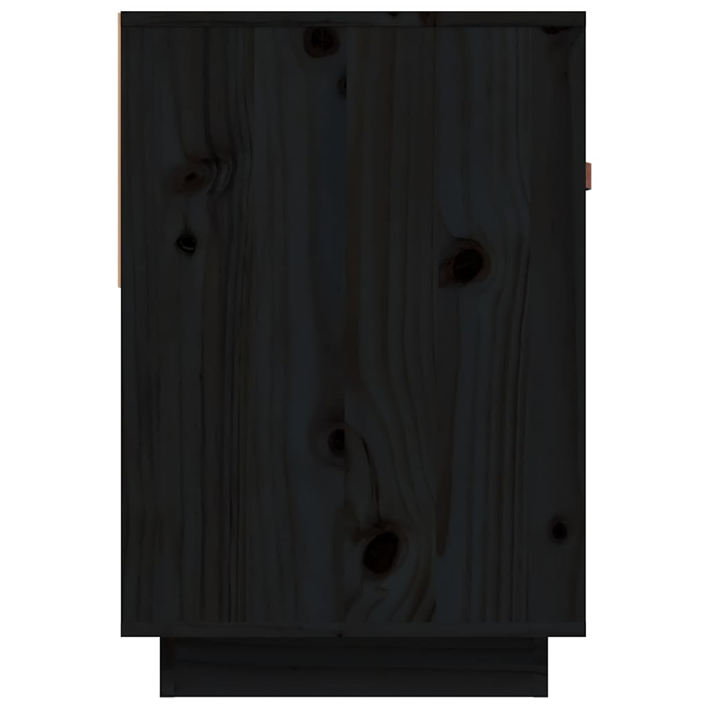 vidaXL TV Cabinet Black 90x40x60 cm Solid Wood Pine