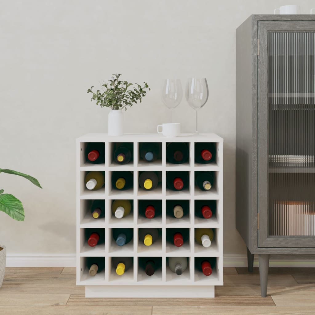 vidaXL Wine Cabinet White 55.5x34x61 cm Solid Wood Pine