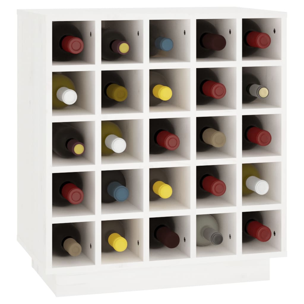 vidaXL Wine Cabinet White 55.5x34x61 cm Solid Wood Pine