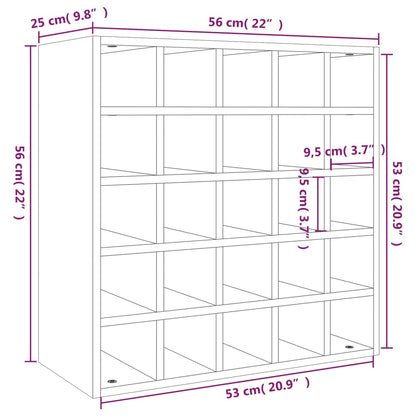 vidaXL Wine Cabinet White 56x25x56 cm Solid Wood Pine