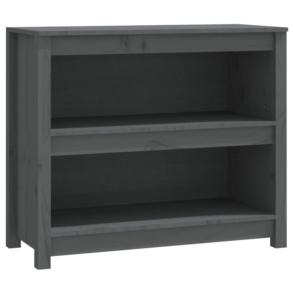 vidaXL Book Cabinet Grey 80x35x68 cm Solid Wood Pine