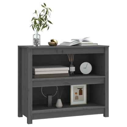 vidaXL Book Cabinet Grey 80x35x68 cm Solid Wood Pine
