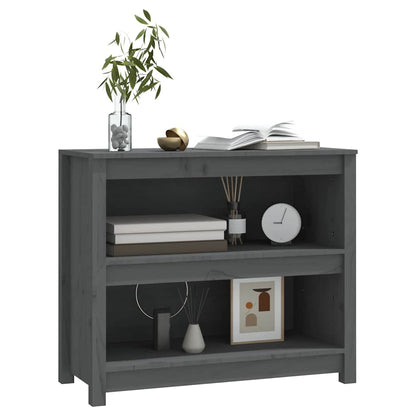 vidaXL Book Cabinet Grey 80x35x68 cm Solid Wood Pine