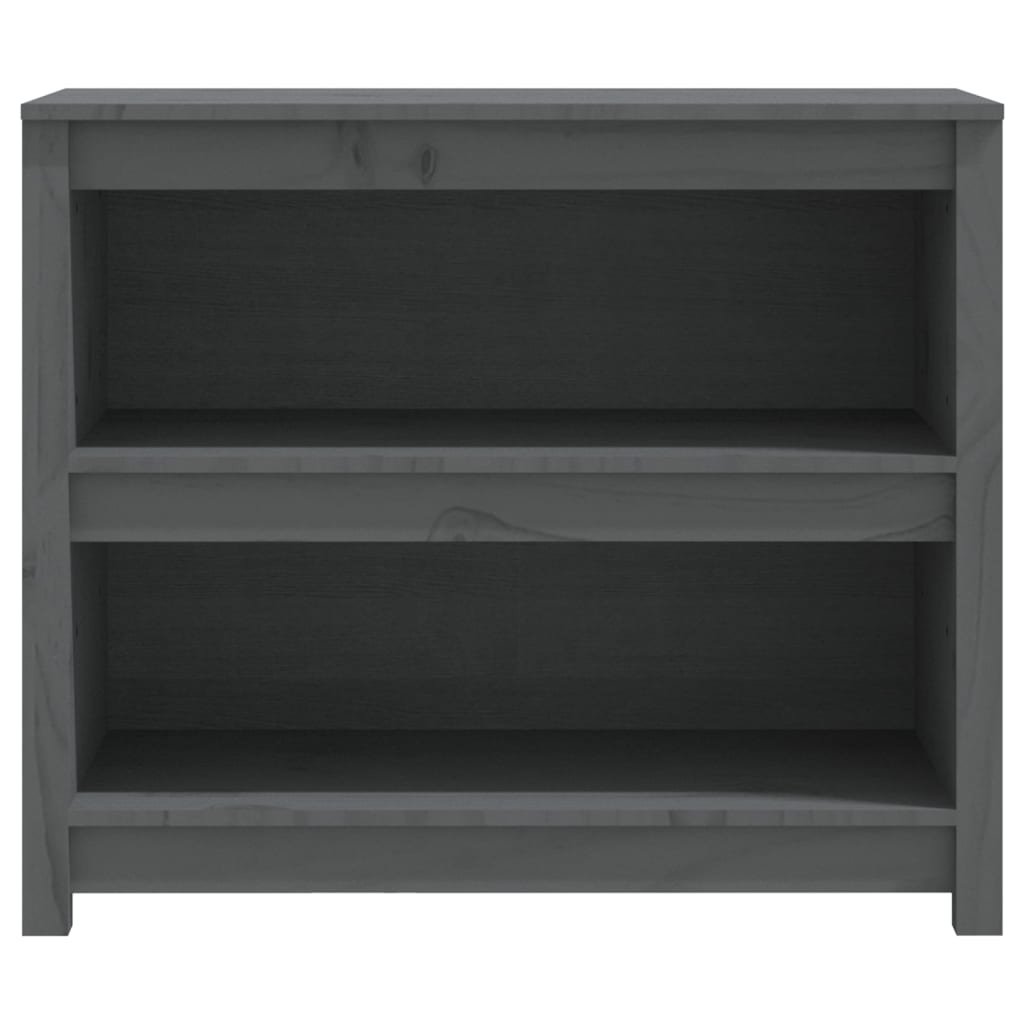 vidaXL Book Cabinet Grey 80x35x68 cm Solid Wood Pine