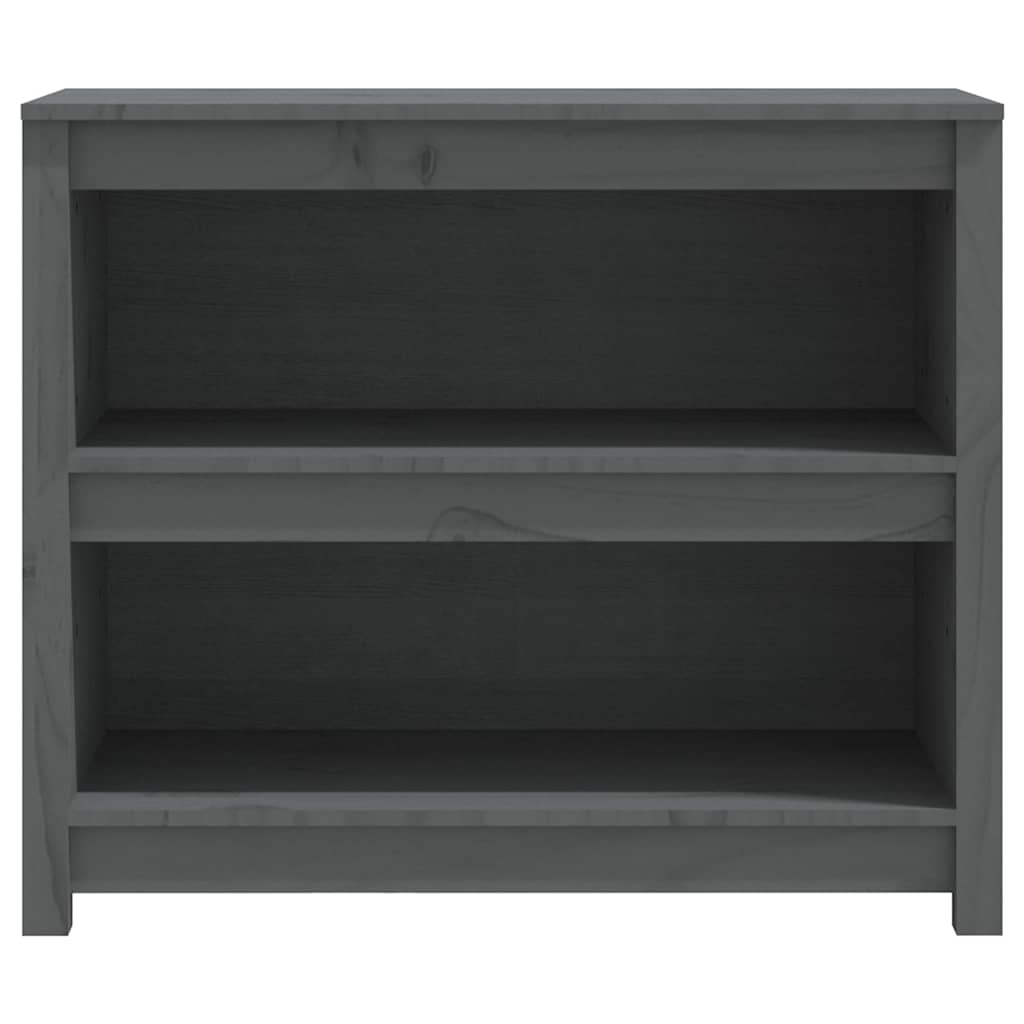 vidaXL Book Cabinet Grey 80x35x68 cm Solid Wood Pine