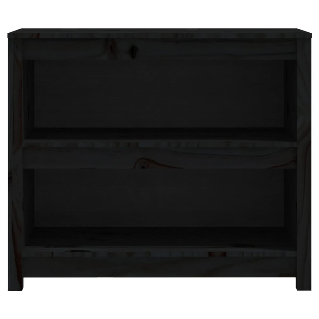 vidaXL Book Cabinet Black 80x35x68 cm Solid Wood Pine