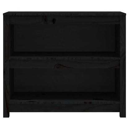 vidaXL Book Cabinet Black 80x35x68 cm Solid Wood Pine