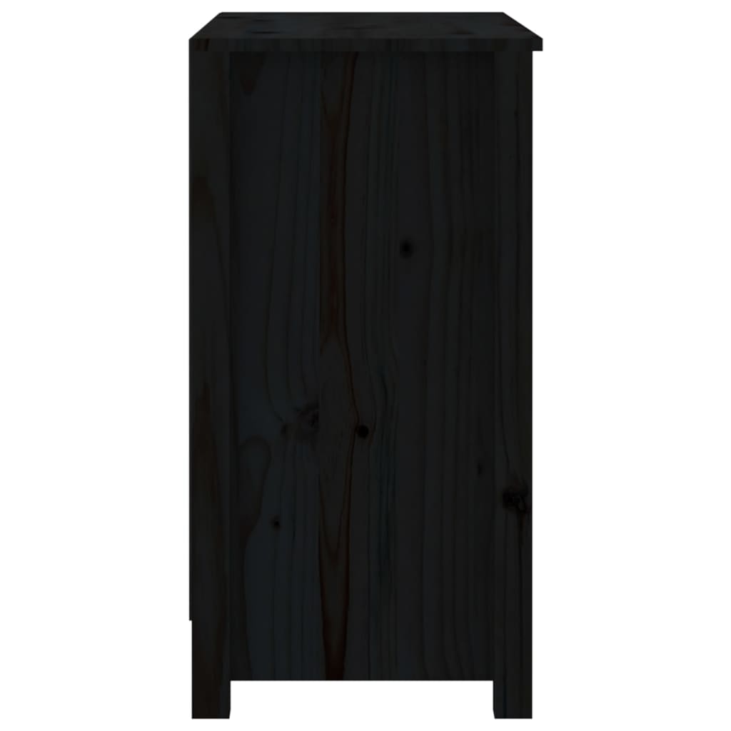 vidaXL Book Cabinet Black 80x35x68 cm Solid Wood Pine
