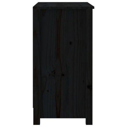 vidaXL Book Cabinet Black 80x35x68 cm Solid Wood Pine