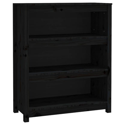 vidaXL Book Cabinet Black 80x35x97 cm Solid Wood Pine