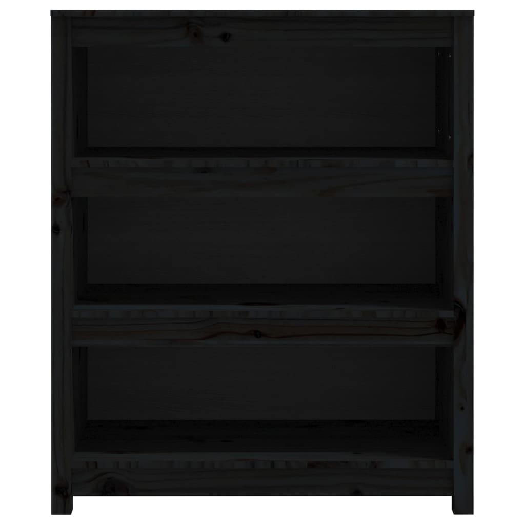vidaXL Book Cabinet Black 80x35x97 cm Solid Wood Pine