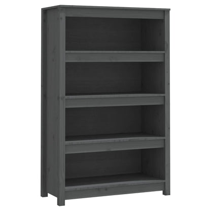 vidaXL Book Cabinet Grey 80x35x126 cm Solid Wood Pine