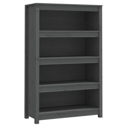 vidaXL Book Cabinet Grey 80x35x126 cm Solid Wood Pine