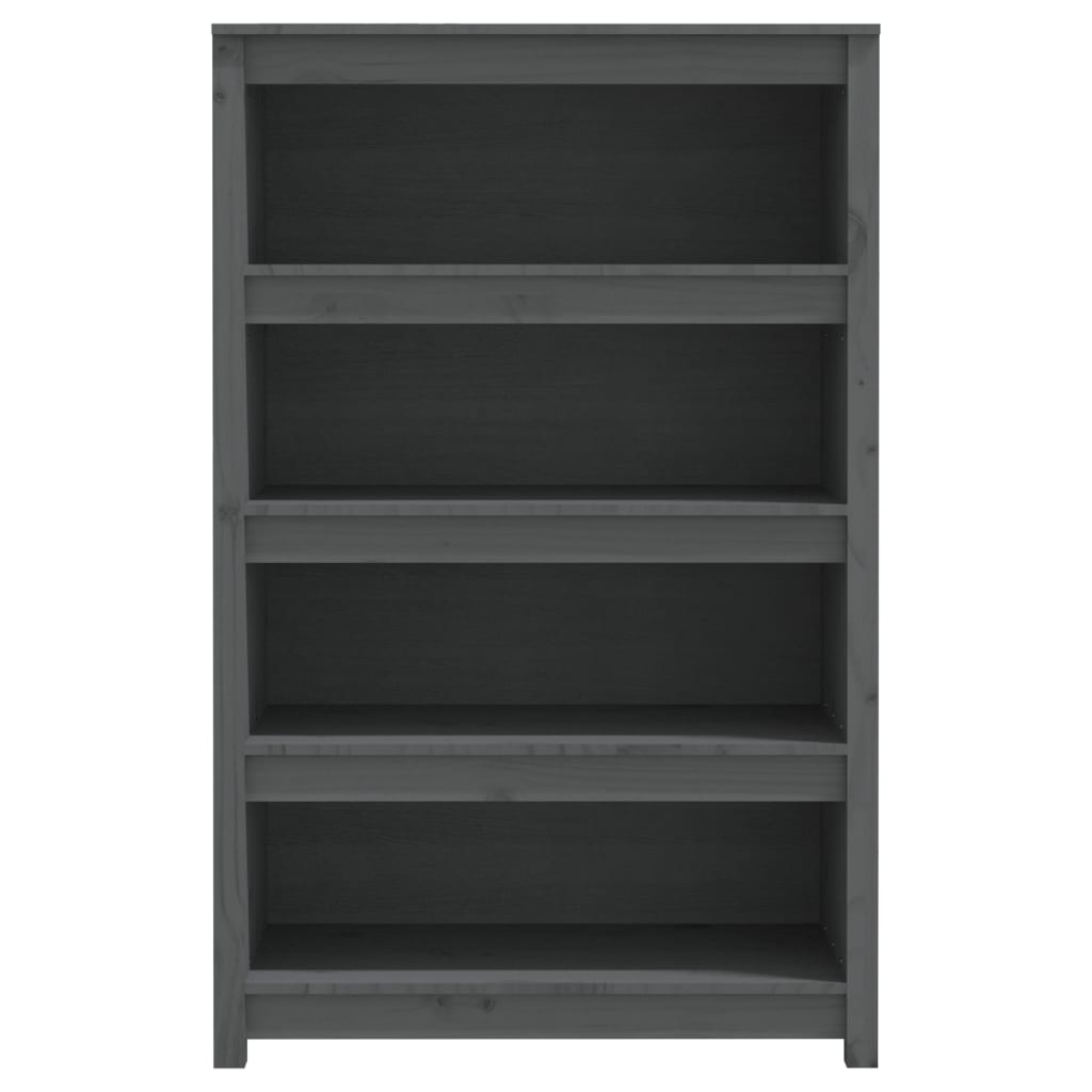 vidaXL Book Cabinet Grey 80x35x126 cm Solid Wood Pine