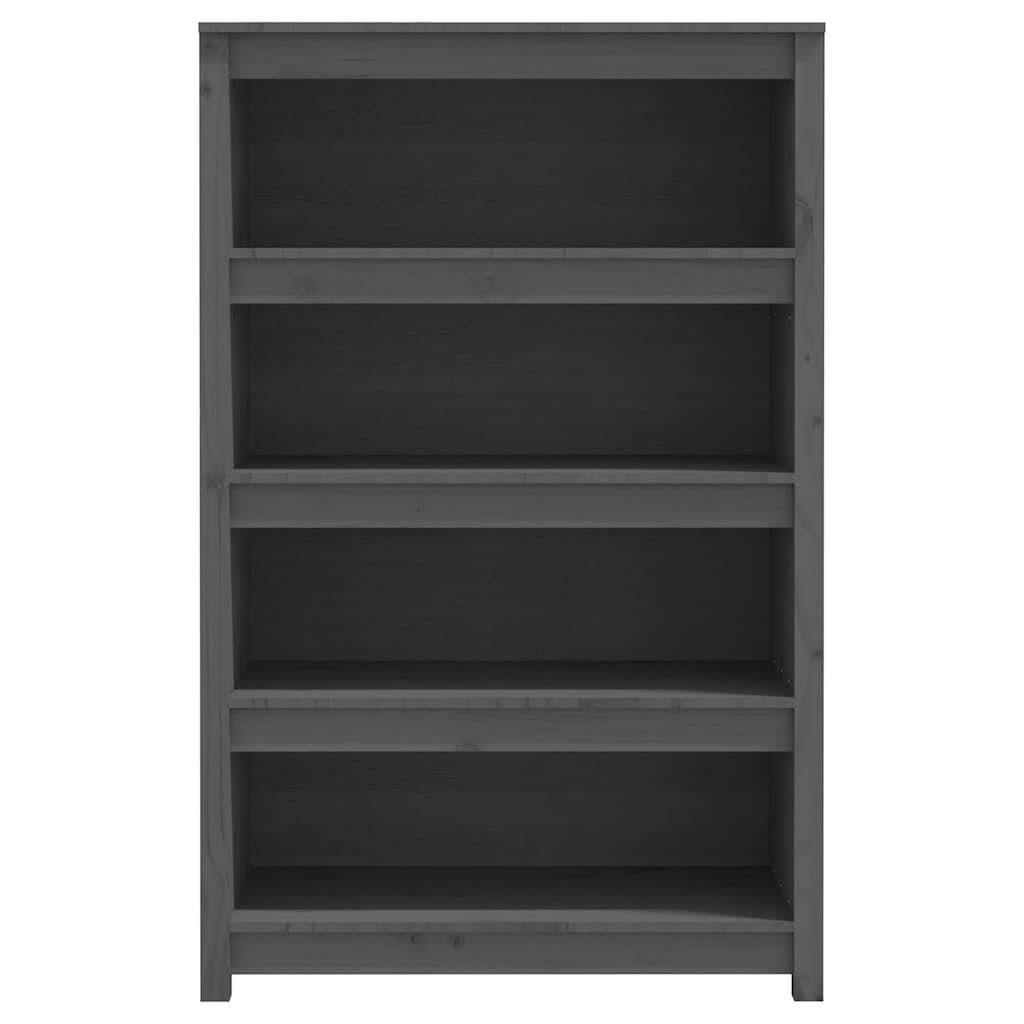 vidaXL Book Cabinet Grey 80x35x126 cm Solid Wood Pine