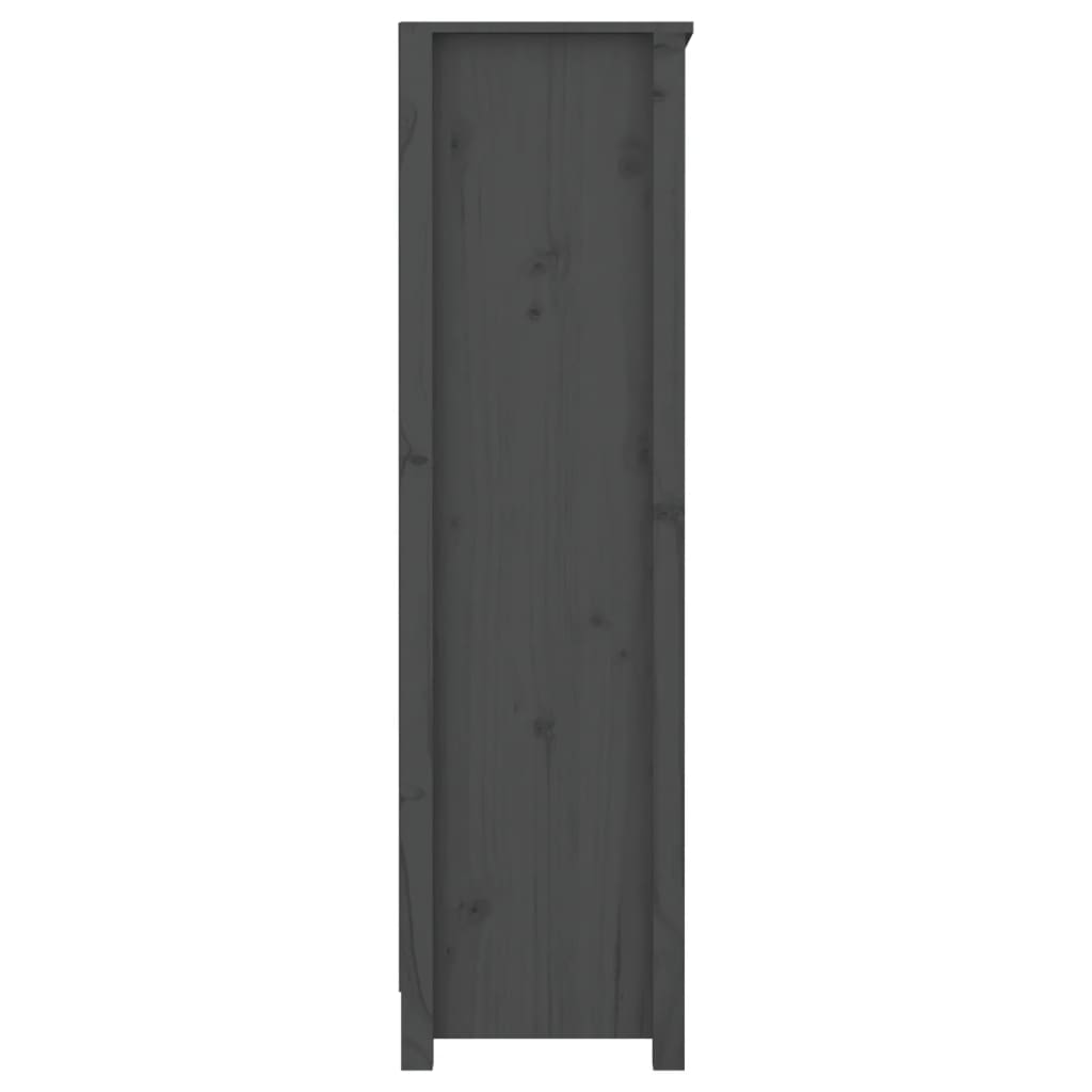vidaXL Book Cabinet Grey 80x35x126 cm Solid Wood Pine
