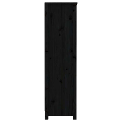 vidaXL Book Cabinet Black 80x35x126 cm Solid Wood Pine