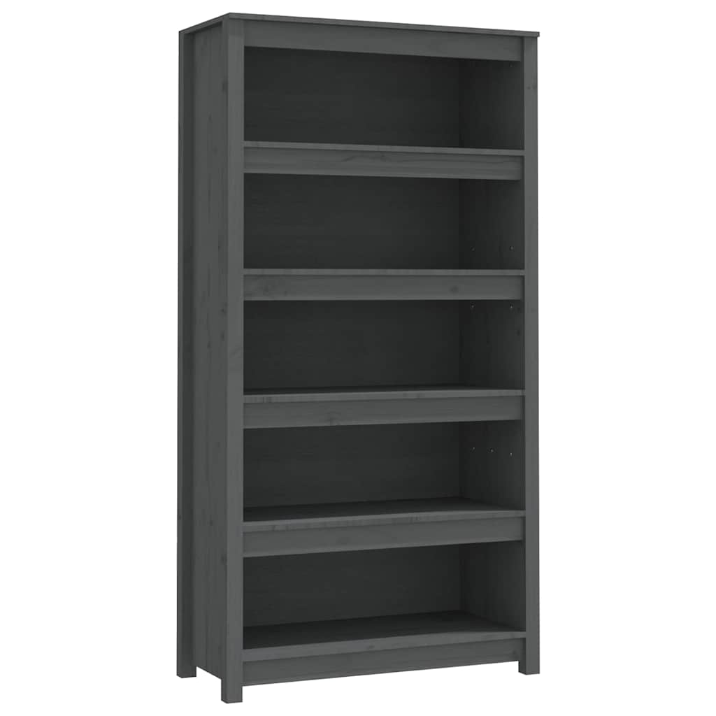 vidaXL Book Cabinet Grey 80x35x154 cm Solid Wood Pine
