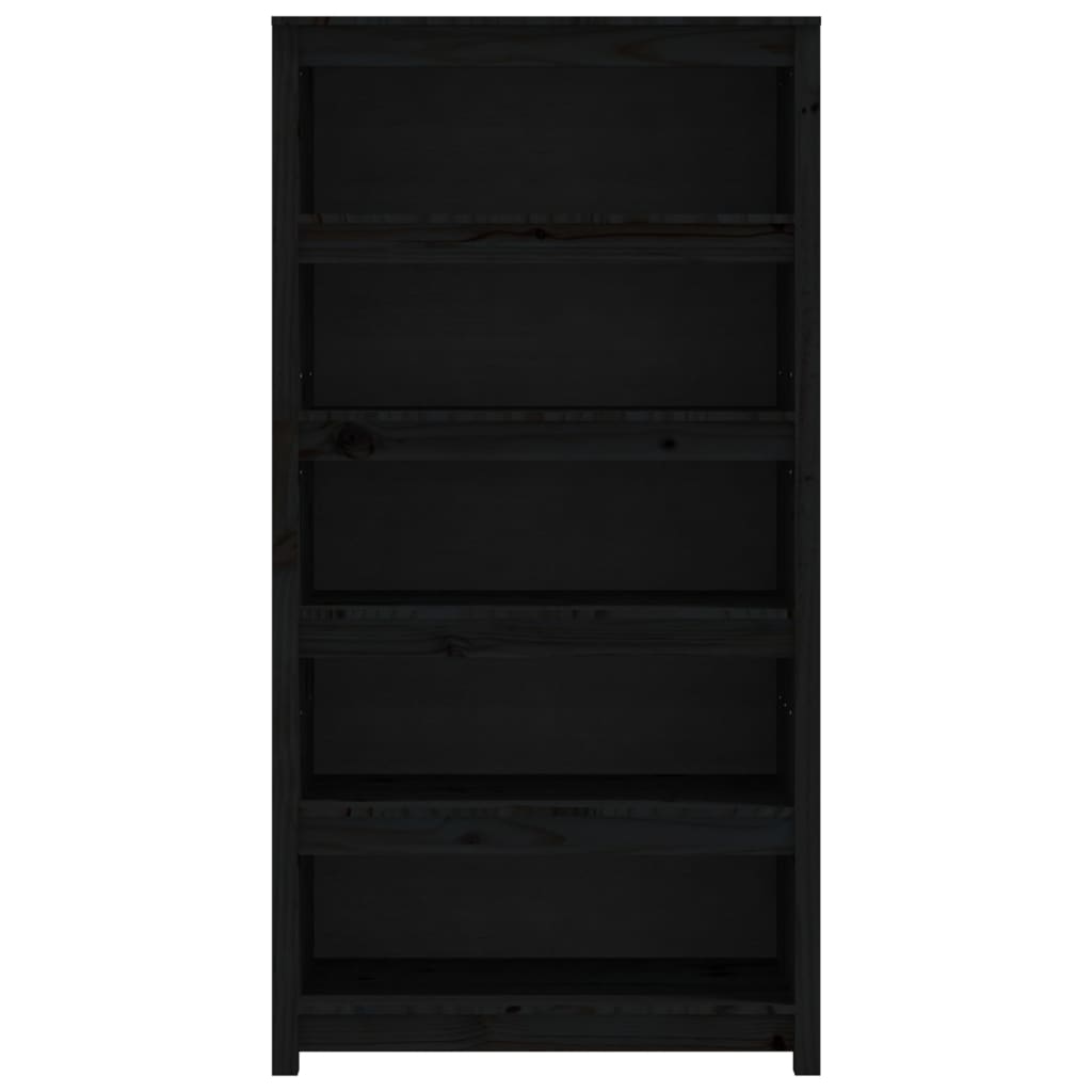 vidaXL Book Cabinet Black 80x35x154 cm Solid Wood Pine