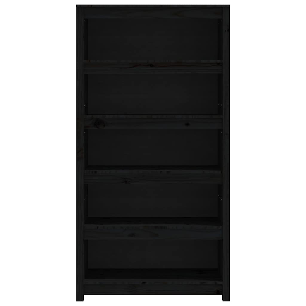 vidaXL Book Cabinet Black 80x35x154 cm Solid Wood Pine